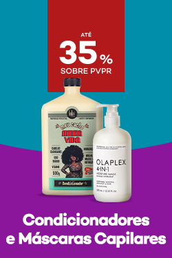 Condicionadores e mascaras capilares com destaque promocional de até 35% sobre preço de Venda ao Público Recomendado